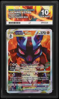 Lucario VSTAR SWSH291 Promo Crown Zenith Pokemon TCG - ACE 10 Gem Mint - Image 1