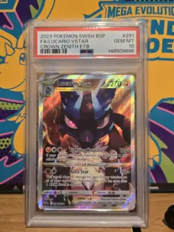 Pokemon TCG Crown Zenith Promo Lucario VSTAR SWSH291 PSA 10 Gem Mint - Image 1