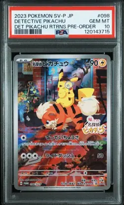 Detective Pikachu Promo Card PSA 10 2023 Pokemon SV-P JP #098 - Image 4