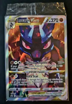 Pokemon TCG Lucario VSTAR SWSH291 Crown Zenith Black Star Promo Card Sealed! - Image 1