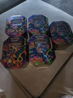 Pokemon TCG - Mega Charizard X and Y ex Tin (Set of 5 Tins) - Brand New Sealed - Image 2