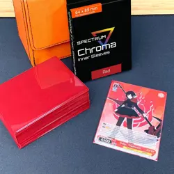Chroma Opaque Red Back CCG Gaming Card Inner Sleeves Pack of 100 BCW Spectrum - Image 2