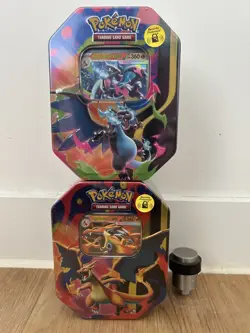Pokemon TCG: Mega Charizard Y ex & X ex Tin Bundle | Brand New and Sealed - Image 1