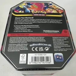 New Pokemon TCG Mega Charizard X ex Tin Factory Sealed - Image 2