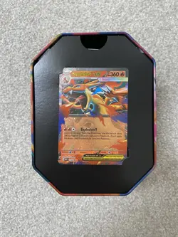 Pokemon TCG Mega Charizard Y EX MEP 030 Black Star Promo Near Mint + Tin - Image 2
