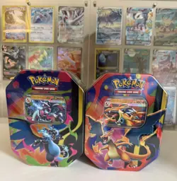 Pokemon Trading Card Game (TCG): Mega Charizard ex X and Y Tin Pair Brand New - Image 1