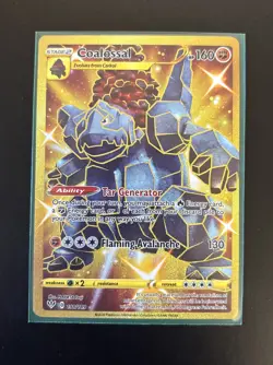Pokemon TCG - Coalossal Card Gold Secret Rare Darkness Ablaze - 198/189 - Image 1