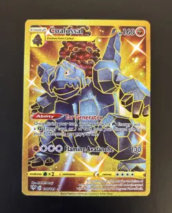 Pokemon TCG - Coalossal Card Gold Secret Rare Darkness Ablaze - 198/189 - Image 2