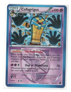 2013 POKEMON COFAGRIGUS (Team Plasma) #56/116 PLASMA FREEZE- RARE - HOLO - Image 1
