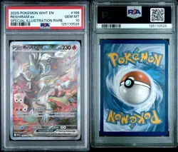 RESHIRAM EX SPECI4L ILLUSTRATION RARE POKEMON WHT EN-WHITE FLARE 2025 166 PSA 10 - Image 1