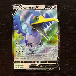 Cramorant V 155/202 Pokemon Sword & Shield Base Set Holo Ultra Rare Card NM - Image 1