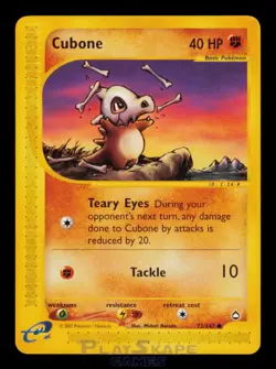 Pokemon Card Cubone 72/147 Aquapolis Common WOTC Vintage LP 2002 - Image 1