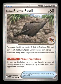 Antique Plume Fossil 079/086 Common White Flare Pokemon Near Mint - Image 1