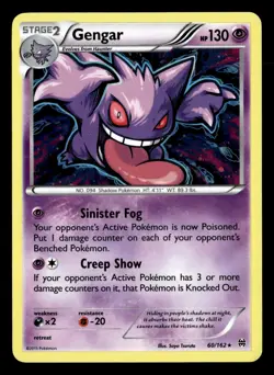 Gengar 60/162 Rare Holo BREAKthrough Pokemon Card - Image 2