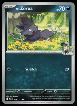 N's Zorua 136/217 Common Ascended Heroes Pokemon Near Mint - Image 1