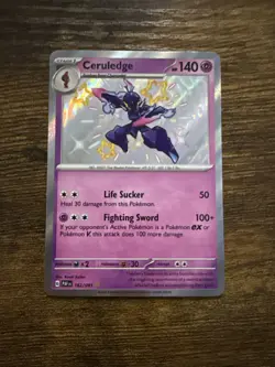 Pokemon Ceruledge TCG 162/091 Paldean Fates Shiny Holo Rare Card NM-MT Condition - Image 1