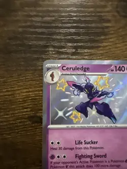 Pokemon Ceruledge TCG 162/091 Paldean Fates Shiny Holo Rare Card NM-MT Condition - Image 3