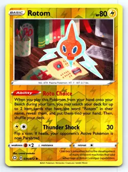 Pokemon Rotom Shining Fates SHF Reverse Holo 034/072 NM Uncommon - Image 1