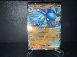 Pokemon Lucario ex 051 Prismatic Evolutions Stamped Cosmos Holo Promo Card NM+ - Image 1