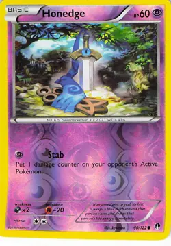 Honedge 60/122 Common BREAKpoint Pokemon Reverse Holo Near Mint - Image 1