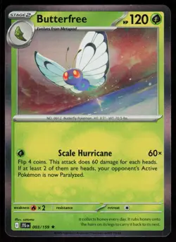 Butterfree 003/159 Rare Journey Together Pokemon Holo Near Mint - Image 1