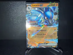 Pokemon Lucario ex 051 Prismatic Evolutions Stamped Cosmos Holo Promo Card NM+ - Image 1