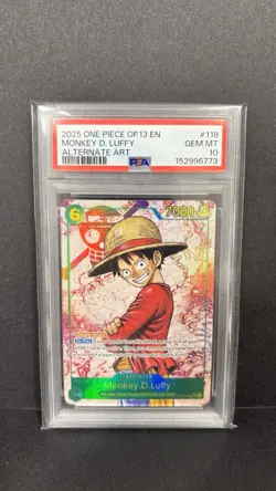 2025 ONE PIECE OP13-CARRYING ON HIS WILL 118 MONKEY D. LUFFY PSA 10 - Image 1