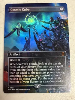 Cosmic Cube Borderless Foil (0337) MTG Marvel Super Heroes Near Mint In Hand BB - Image 1