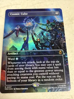 Cosmic Cube Borderless Foil (0337) MTG Marvel Super Heroes Near Mint In Hand BB - Image 2