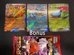 Bulbasaur Charmander Squirtle AR Set 050/051/052 SVG Korean Pokemon Card + Bonus - Image 2