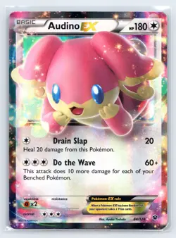 Heavily Played Audino EX 84/124 Pokemon Card - Image 1