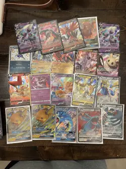 Pokemon Lot Of 124 V And Vmax Cards Sword And Shield - Image 1