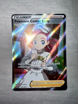Pokemon Center Lady 185/185 Vivid Voltage NM Full Art Ultra Rare Pokemon Card - Image 1