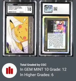 CGC 10 Pokemon Emergency Pikachu EP2 Topps Series 2 (2000) Pokemon Card POP 12 - Image 1