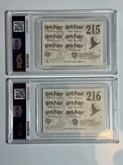 2001 Panini Harry Potter #215 #216 PSA 10 GEM MINT Holo Sticker Lot Rare - Image 2