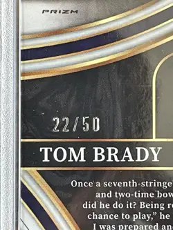 2022 Select Draft Picks Tom Brady Black/Gold Squares PRIZM 22/50 PSA 9 - Image 3
