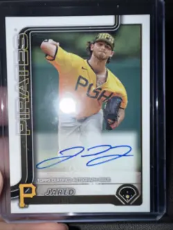 2025 Topps Series 2 #541 Jared Jones Pittsburgh Pirates On Card Auto Rare - Image 1