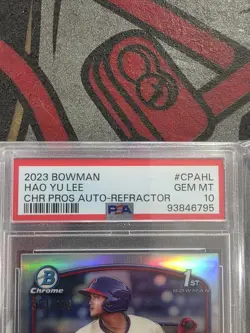 2023 Bowman Chrome Prospect Autographs Hao Yu Lee #CPA-HL Refractor /499 PSA 10 - Image 2