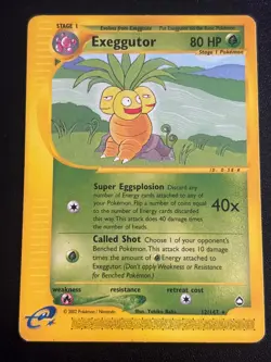 Exeggutor 12/147 Non-Holo Rare Card Aquapolis Set Pokemon Card MP - Image 1