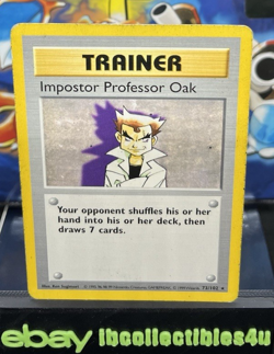 Imposter Professor Oak 73/102 Pokemon Base Set Unlimited Rare Card WOTC LP F/S - Image 1