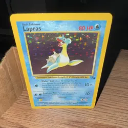 Pokemon Lapras 10/62 Fossil Holo Rare English 80 HP Basic Card - Image 1