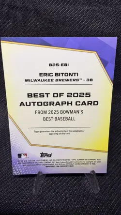 2025 Bowman's Best - Best of 2025 Autographs Eric Bitonti #B25-EBI (AU, RC) - Image 3