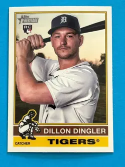 Dillon Dingler 2025 Topps Heritage (RC,SP) Chrome Rookie Card #130 Tigers - Image 1
