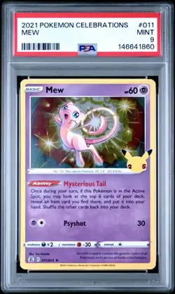 2021 Pokemon Celebrations #011 Mew PSA 9 - Image 1