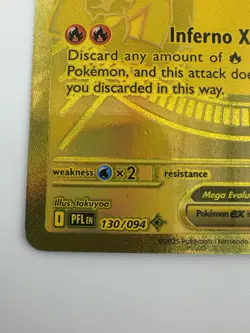 Mega Charizard X ex 130/094 Gold Phantasmal Flames Pokemon TCG - Image 3