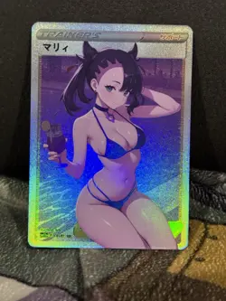 CUSTOM GODDESS STORY POKEMON MARNIE ANIME WAIFU CARD - Image 1