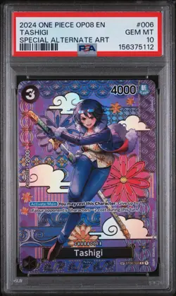 2024 ONE PIECE OP08 Two Legends Tashigi Special Alternate Art PSA 10 GEM MT #006 - Image 1