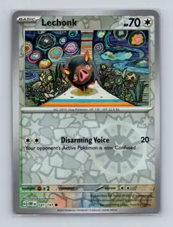 Lechonk 181 2023 Pokemon Obsidian Flames Tomokazu Komiya Reverse Holo Card NM+ a - Image 1