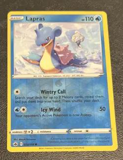 Pokemon TCG Lapras Chilling Reign 29/198 Reverse Holo Common Card Lightly Played - Image 1