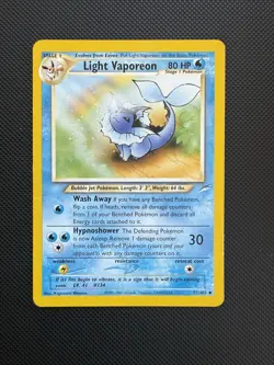 Pokemon TCG Light Vaporeon Neo Destiny Card 52/105 - Image 1